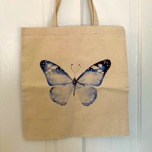 FREE w/ Purchase.  NWOT - Simple Butterfly Canvas Bag